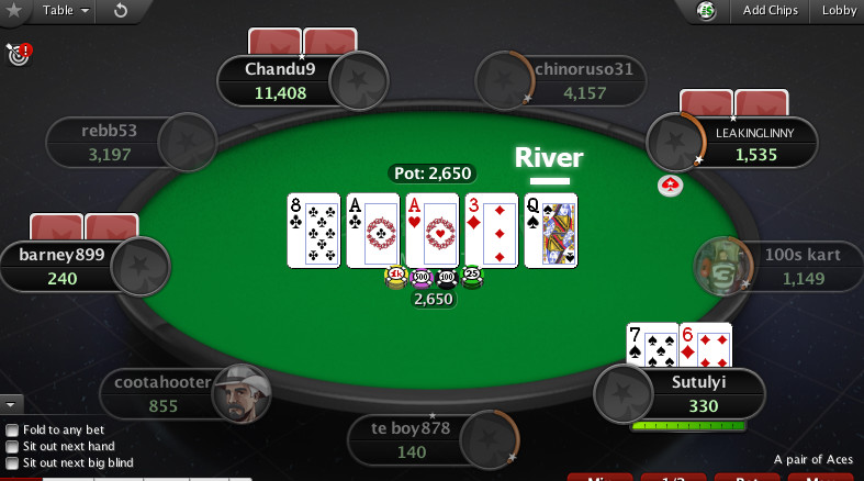 The river là bước gần cuối trong trò Poker Texas hold 'em